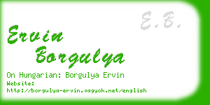 ervin borgulya business card